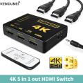HDMI Switch 4K Switcher 5 in 1 out HD 1080P Video Cable Splitter 5x1 1x4 1x2 Hub Adapter Converter for Xbox PS4 DVD HDTV PC. 
