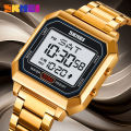 SKMEI Digital Wristwatches for Men Square Steel Sports Waterproof Men's Electronic Watch Back Light Reloj Hombre 2149.
