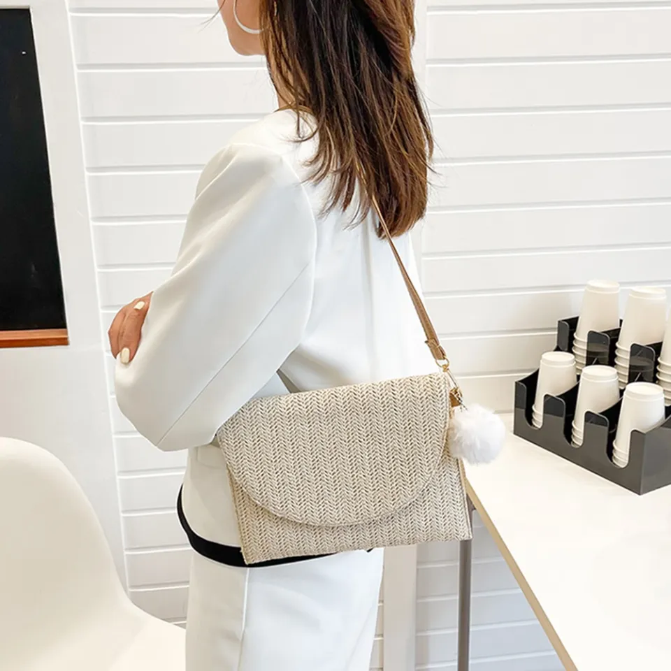 Square Round Mulit Style Straw Bag Handbags Women Summer Rattan
