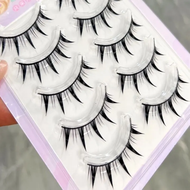 Cat-Eye%20Makeup%20Manga%20Lashes%20Natural%20Wet%20Look%20Dramatic%20Fake%20Eyelashes%20Fluffy%20Fairy%20Clusters%20Cosplay%20Lashes%20Women%20-%20Image%203