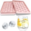 Round Ice Cube Tray | Ice Ball Maker with Non-Spill Lids, 33-Cavity Small Ice Sphere Molds for Whiskey, Water, Cocktail Drinks, Wine, Ice Cream, Chocolate. 