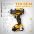 TOLSEN 20V Li-ion Brushless Cordless Impact Wrench Driver With 2pcs battery & 1pc charger Model: 87258. 