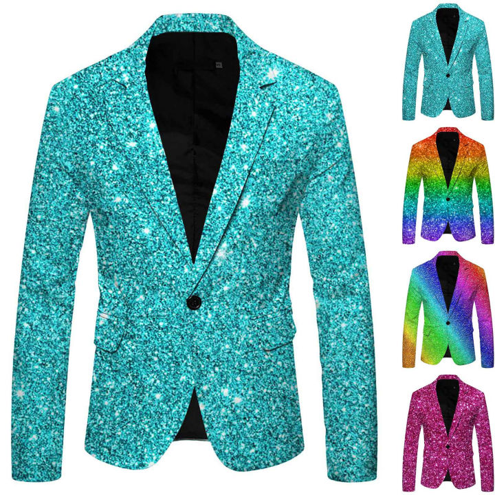 Shiny%20Sequin%20Suit%20Jacket%20Men'S%20Stage%20Performance%20Coat%20Blue%20Red%20Purple%20Blazers%20V-Neck%20Nightclub%20Tuxedo%20Wearhouse%20-%20Image%205