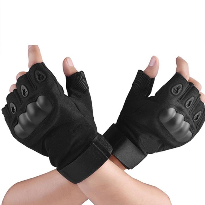 Half finger Hand Gloves for Motorcycle Rider black colour