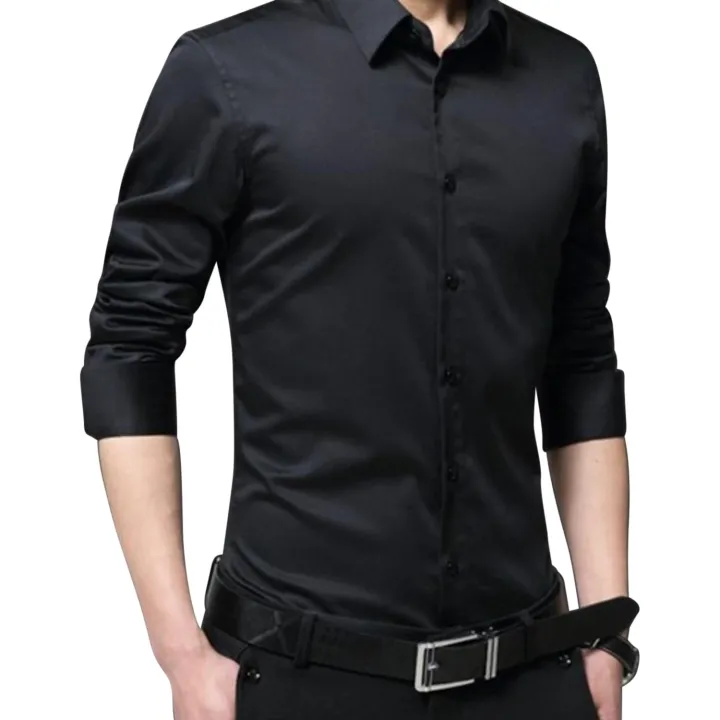 Black Textured Formal Shirt For Men - Formal Shirt For Men