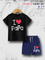 6 Month To 6 Year Kids High Quality T-shirt Set I Love PaPa Printed.