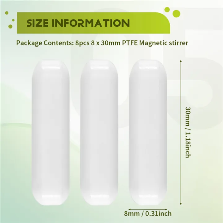 8Pcs%208mmx30%20mm%20PTFE%20Magnetic%20Stirrer%20Mixer%20Stir%20Bar%20Stir%20Rod%20Magnetic%20Laboratory%20Bar%20Stir%20Plate%20Bar%20Stir%20Plate%20Magnet%20-%20Image%202