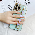 Jizetin for OPPO Reno4 Z 5G Back Cover With 3D Love Heart Wristband Chain Luxury Plating Fashion Bracelet Phone Cases.