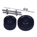 Dumbbell & Barbell Set 20kg - Black and Silver (5kg X 2 = 10kg, 2.5kg X 4 = 10kg,10 inch stick = 1pc,barbell 4 feet = 1pc). 