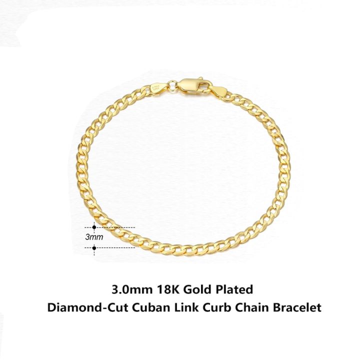 ORSA%20JEWELS%20925%20Sterling%20Silver%203mm%20Cuban%20Link%20Curb%20Chain%20Bracelet%2018K%20Gold%20Italian%20Cuban%20Bracelet%20Jewelry%20for%20Men%20Women%20SB123%20-%20Image%207