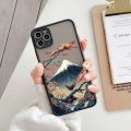 Japanese Aesthetic Mount Fuji Landscape Map Phone Case For iPhone 7 8 Plus 14 13 12 11 15 Pro Max Mini XR XS X Shockproof Cover. 