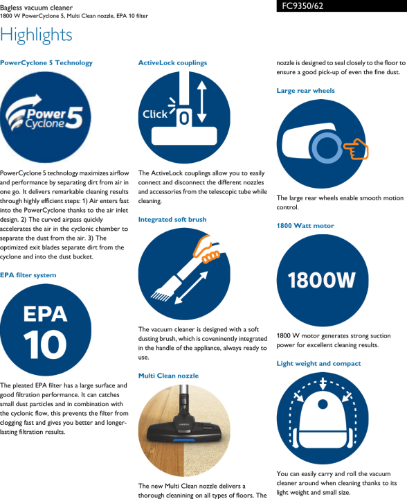 Philips%20PowerPro%20Bagless%20Vacuum%20Cleaner,%20FC9350/01%20-%20Image%208