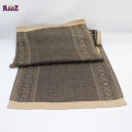 Off White Black Chinese Cultural Knitted Design Scarf Muffler.