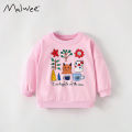 Malwee Girls' Sweatshirt Autumn Clothes New European and American Small and Medium-sized Kids Printed Pullover Kids Tops. 