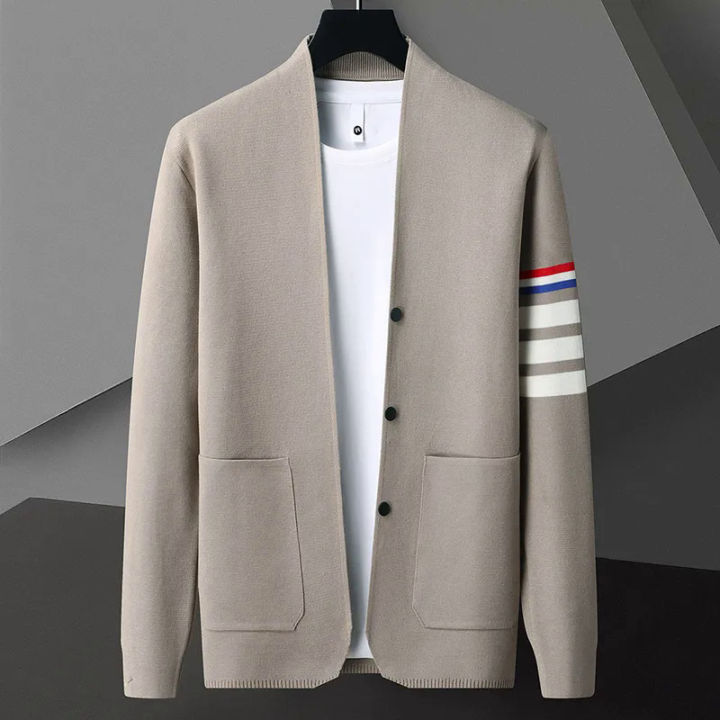 Light luxury brand knitted cardigan men's 2023spring and autumn