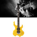 Electric Guitar 24 Fret Yellow Flame Shaped Electric Guitar Beginner Kit Wit CHW. 
