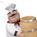 Chef Decor Statue Sculpture for Kitchen Decorations Shop Tabletop.