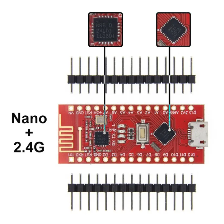 【happy one】2.4G compatible for arduino Nano 3.0 CH340 driver ATMEGA328P NRF24L01