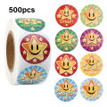 1/2 RollsChildren Cartoon Stickers Cute Smile Star Letter Reward Sticker Classic Toys Stationery Supplies.