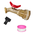 Outdoor Garden Hose Faucet Ball Valve Hose Bibb Shut Off Valve 3/4Inch Male NPT X 3/4Inch Male GHT Threaded Spigot Copper. 