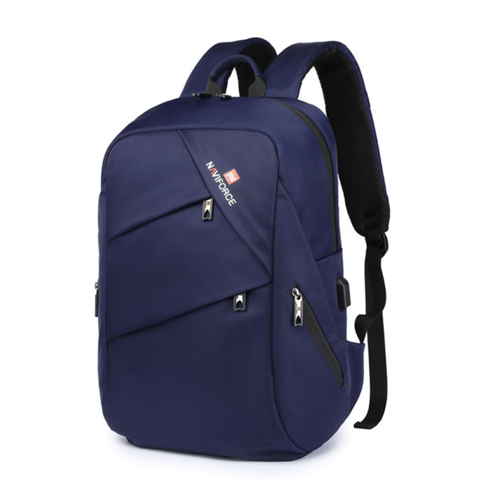 Popoti Unisex Nylon Backpack - 16" Daypack For School, Travel, Hiking (Navy) - View #3