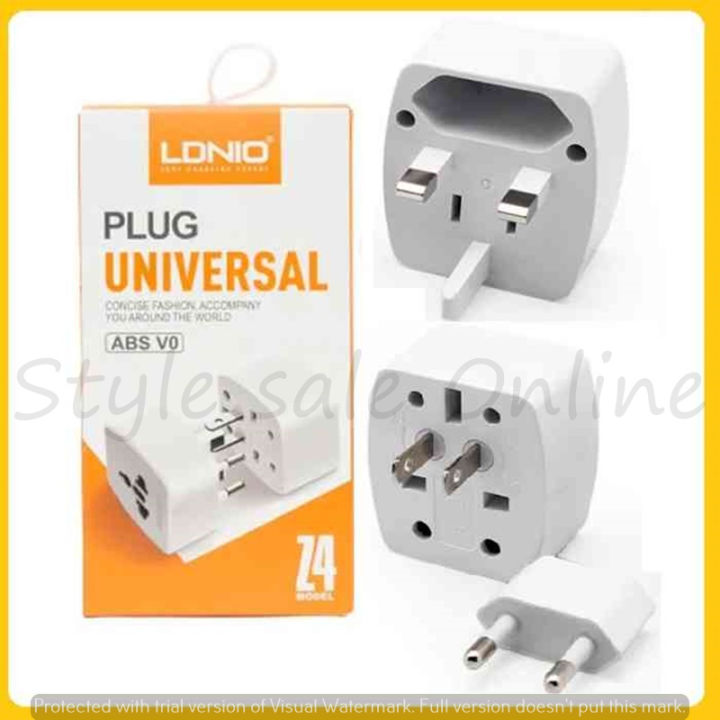 Ldnio_Z4- Universal Adapter Plug 6A Travel Adapter for UK- US -EU -AU- White