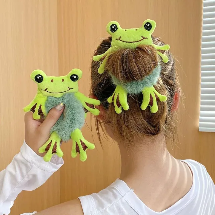 %E3%80%90Tech-savvy%E3%80%91%20Cute%20Cartoon%20Frog%20Band%20For%20Girls%20Plush%20Ponytail%20Maruko%20Hair%20Tie%20Elastic%20Hair%20Ring%20Headwear%20Girls%20Kids%20Hair%20Accessories%20Demoo%20-%20Image%203