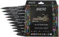 BRUSTRO Metallic Brush Pens Set of 10 Colors with Soft Brush Tip for Calligraphy Hand Lettering Colouring Scrapbooking and Card Making.