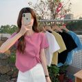 2023 Brand New Womens T shirt Round Neck Irregular Design Short Women T-shirts Leisure Slim Short Sleeve Woman T-shirt Tops Tees. 
