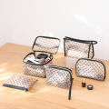 djsrg Love gauze cosmetic bag Portable mesh storage bag Travel transparent wash bag. 
