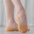 Canvas Ballet Slipper Split-Sole Shoes Fitness Gymnastics Flats Tan_34.