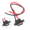 TypeC 2Pin Waterproof Female USB C Socket Port With Screw Hole Fast Charge Charging Interface USB Connector With Cable H11.5mm Hudduo.