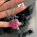 Queen Mother West Vintage Y2K Planet Letters Rose Pink Drop Oil Love Pendant Necklace Female Sweet Cool Wind Clavicle Chain Tide. 