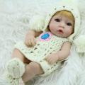 NYT 28Cm Unique Yellow Hair Reborn Baby Doll Soft Vinyl Lifelike Newborn Doll Girl. 