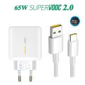 Oppo 65W Supervooc 2.0 Fast Charger For OPPO Find X2 Pro Reno 5 5G 3 4 Pro Ace 2 X20 X2 Realme X50 Pro RX17 Pro 1.5M Type-C Cable. 