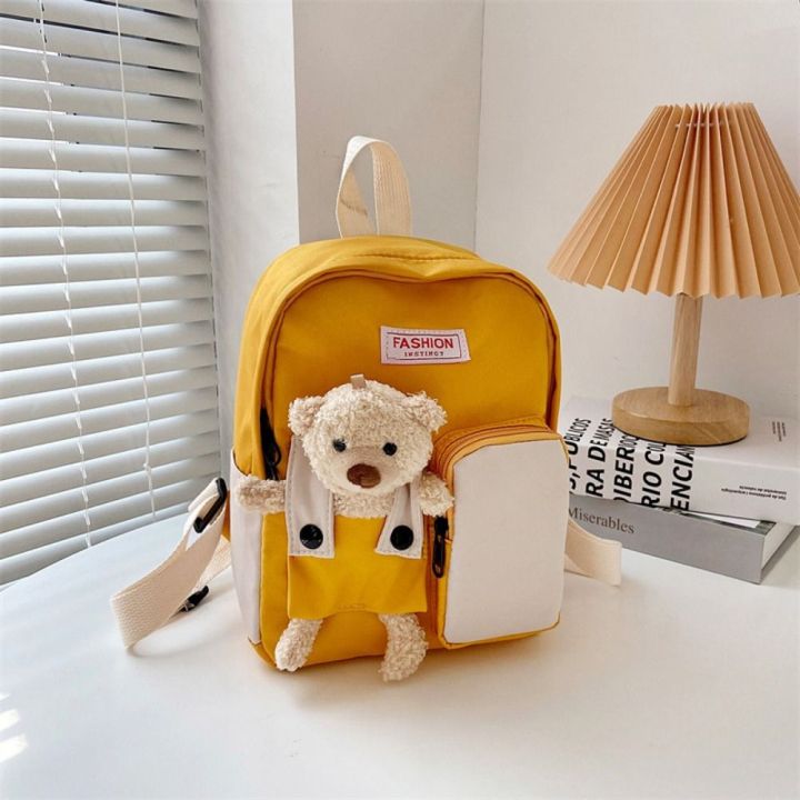 【Limited Quantity】 New Bear Bear Doll Backpack Cartoon Nylon Children School Bags Mini Small Backpack Kids