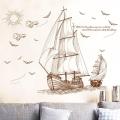 【3C VictoryEagle】Cartoon Pirate Ship Sailing Wall Stickers Boys Removable Vinyl PVC Decal DIY Home Decor. 
