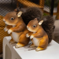 Simulation Cute Squirrel Plush Toy Soft Stuffed Cartoon Animal Doll Home Decoration Birthday Gift 21cm. 