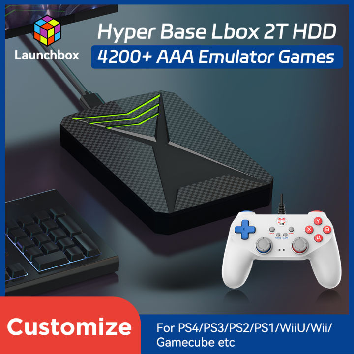 Launchbox 2T Game Hard Drive Disk for PS4/PS3/PS2/Wii/WiiU/GAMECUBE etc with 4200+ 3D/PC Games Portable Game Console For Laptop