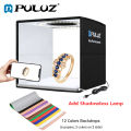 PULUZ Lightbox Shadowless Lamp Set Photography Light Box Adjustable LED Brightness Jewelry Shoot Tent with 12 Colors Backdrops. 
