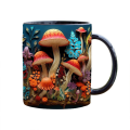 3D Magic Mushrooms Mug Ceramic 3D Fun Space Design Mugs Offices Multi-Purpose Drink Cup for Home Office Dorm Easy to Use C. 