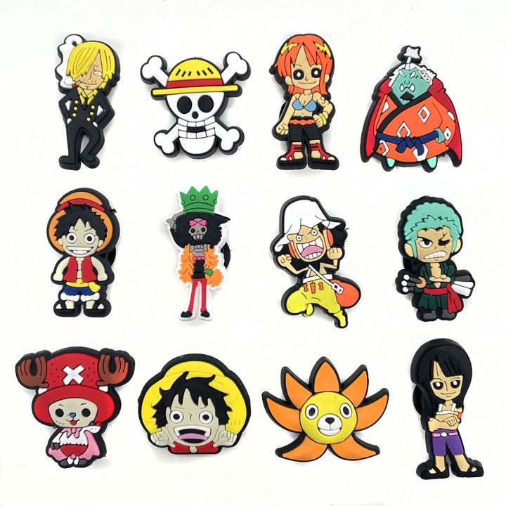 12PCS/Set Mix Styles Shoe Charms One piece Series Crocs Jibbitz Charm Pins For Clog Slippers Charms DIY Clog Shoes Pins