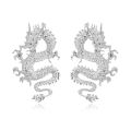 New Punk Gold Dragon Stud Earrings For Women Unique Chic Metal Dragon Statement Earrings Jewelry For Girl. 