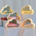 GC DIY Tulip Night Light, Cloud Shape Mirror Simulation Flower Sleeping Table Lamp Home Bedroom Decoration Birthday Gifts For Teen Girls Friends. 