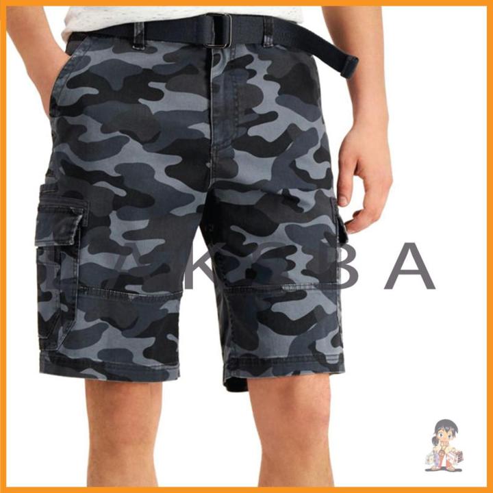 Army Green Mens Comfortable Cotton Cargo Shorts Half Pants