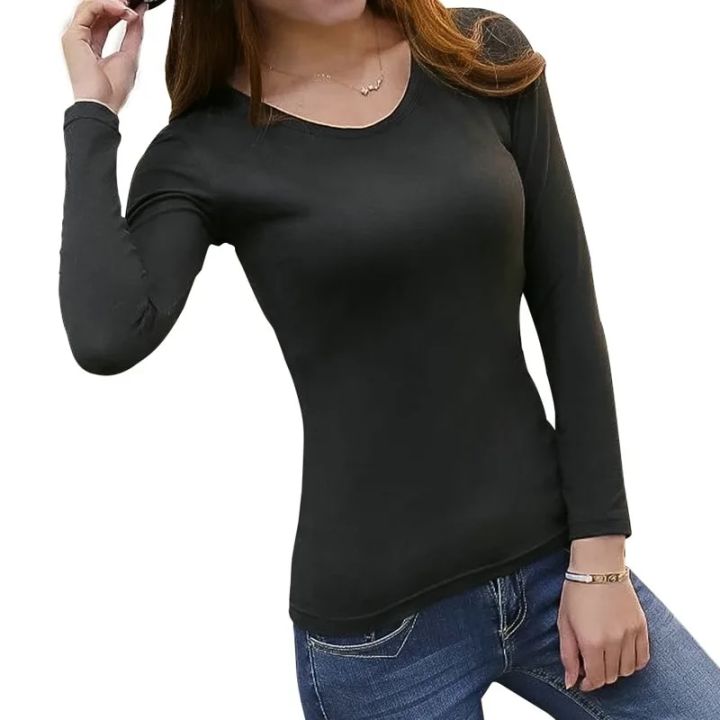 2022%20Black%20White%20Ladies%20Long-Sleeve%20T-Shirt%20Korean%20V%20Neck%20Slim%20Stretch%20Casual%20Bottoming%20Shirt%20Solid%20Color%20Women%20Girls%20Top%20-%20Image%207