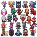 1PCS Anime Disney Series Marvel Heros Avengers Spider Man PVC Shoe Buckle Charms Accessories DIY Shoes Decoration Clog Boys Gift.