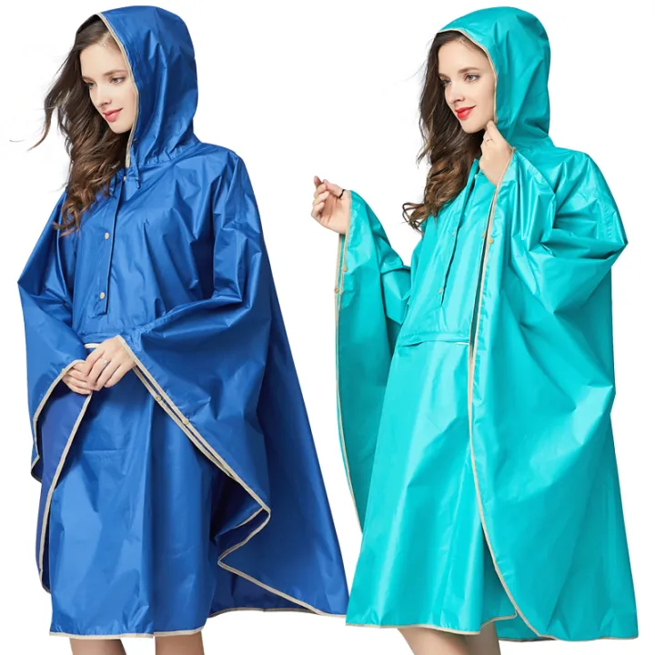 Women's%20Stylish%20Polyester%20Waterproof%20Rain%20Poncho%20Cloak%20Colorful%20Raincoat%20with%20Hood%20Zipper%20and%20Big%20Pocket%20on%20Front.%20-%20Image%203