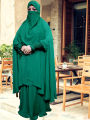 Fashionable stylish Dubai Cherry Clothes Full Set Khimar Borka With Scart Muslim Wear For Women.