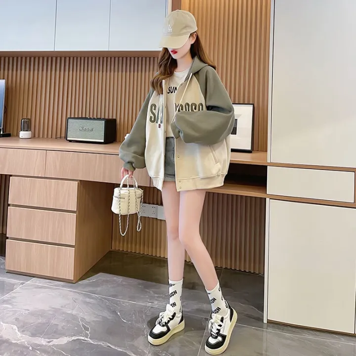 Korean%20style%20new%20loose%20cotton%20long-sleeved%20hoodie%20jacket%20-%20Image%202
